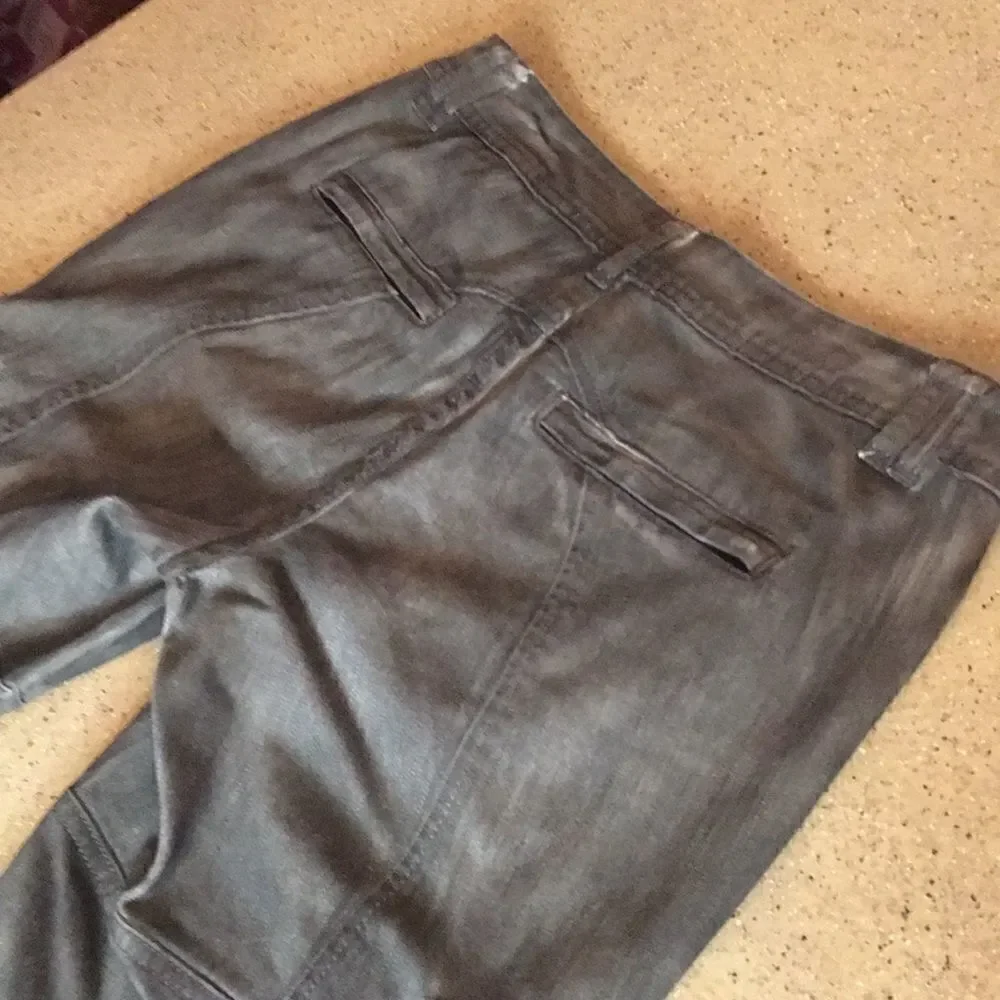 Cropped Cargo Jeans Olive Green